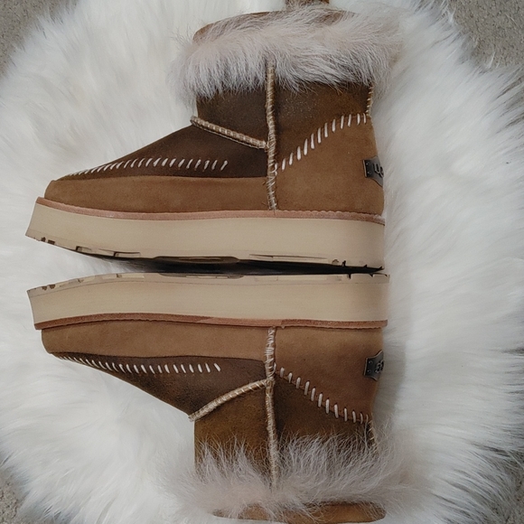 UGG Fluff Punk Boots In Chestnut - Picture 3 of 7